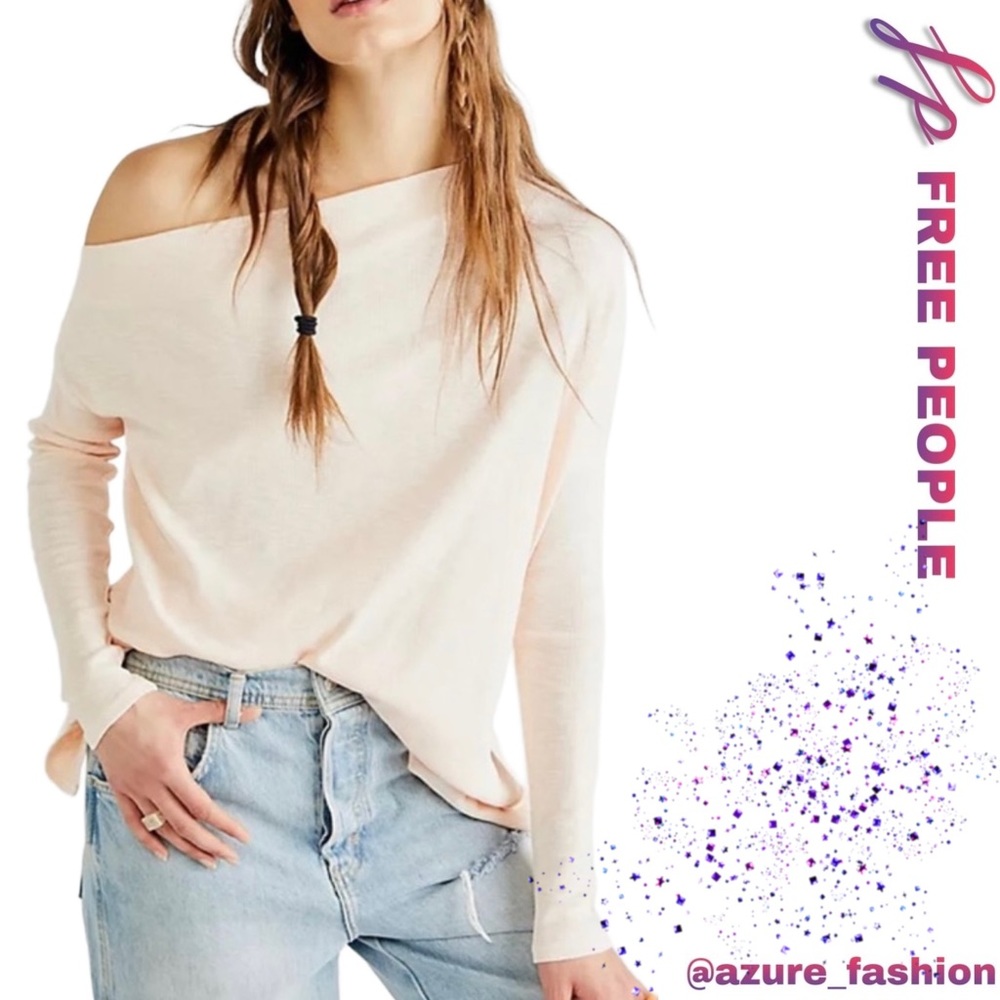 FREE PEOPLE We the Free Get Together Long Sleeve Sweater in Peachy Pink! - Picture 1 of 7